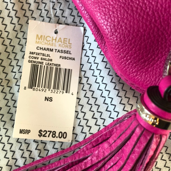 Fuschia Michael Kors Leather Shoulder Bag - Picture 3 of 6
